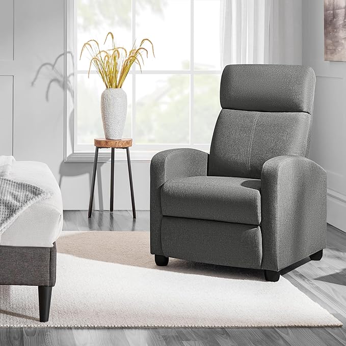 Yaheetech Fabric Recliner Chair Sofa Ergonomic Adjustable Single Sofa - Image 9