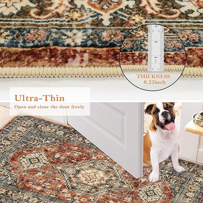 Lahome Oriental Area Rug, 3x5 Washable Rugs - Image 5