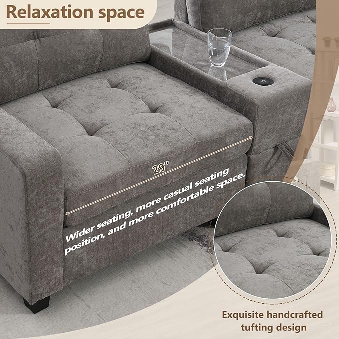 Merax 6 Seater Chenille Sectional Couches - Image 6