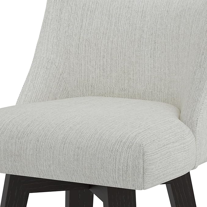 Counter Height Swivel Bar Stools Set of 2, Fabric in Ivory White - Image 8
