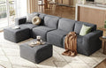 LINSY HOME Modular Sectional Sofa, Corduroy Sectional Cloud Couches by LINSYHOME
