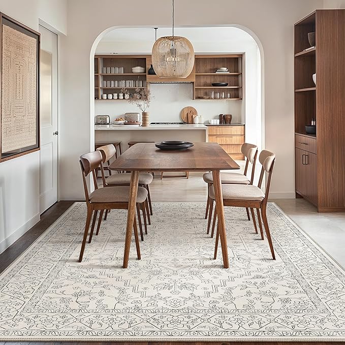 GENIMO 10x14 Area Rugs for Living Room, Machine Washable Non Slip Vintage Rugs - Image 3