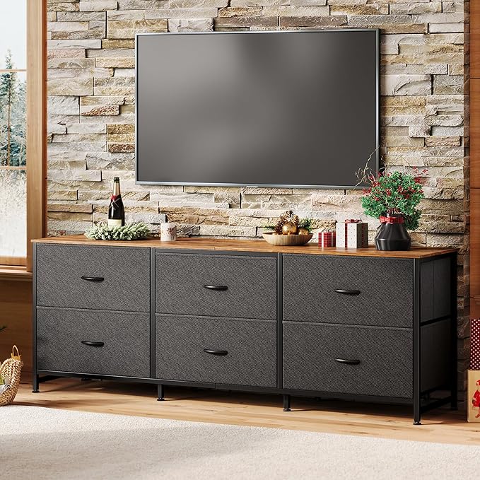 Huuger 63 Inch Long Dresser for Bedroom, Wide TV Stand for 55, 70 Inch TV - Image 9