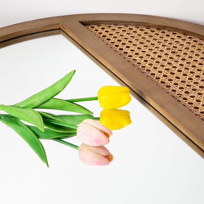 Rattan Round Mirror, 24 Inch Wall Mirror - Image 6