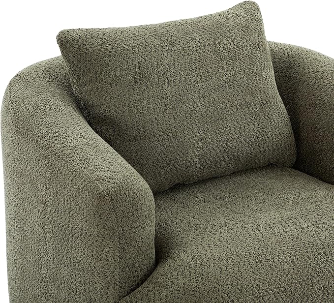 Merax Modern Cozy Chenille 360° Swivel Sofa Chair w/a Throw Pillow, 38.2" - Image 7