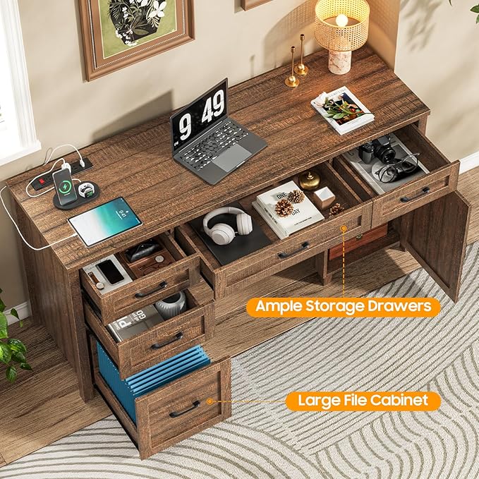 Farmhouse 61'' Executive Desk - Image 5