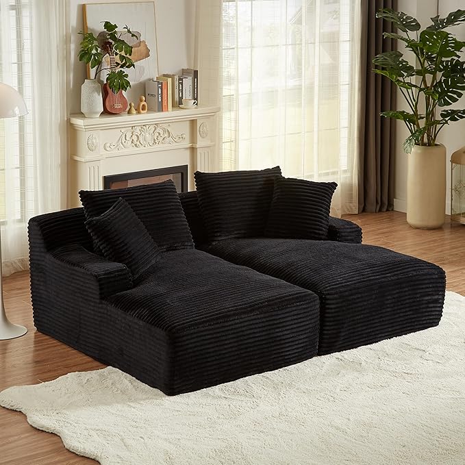 ERYE 79" Oversized Double Chaise Lounge Indoor Sleeper Recliner Sofabed - Image 7