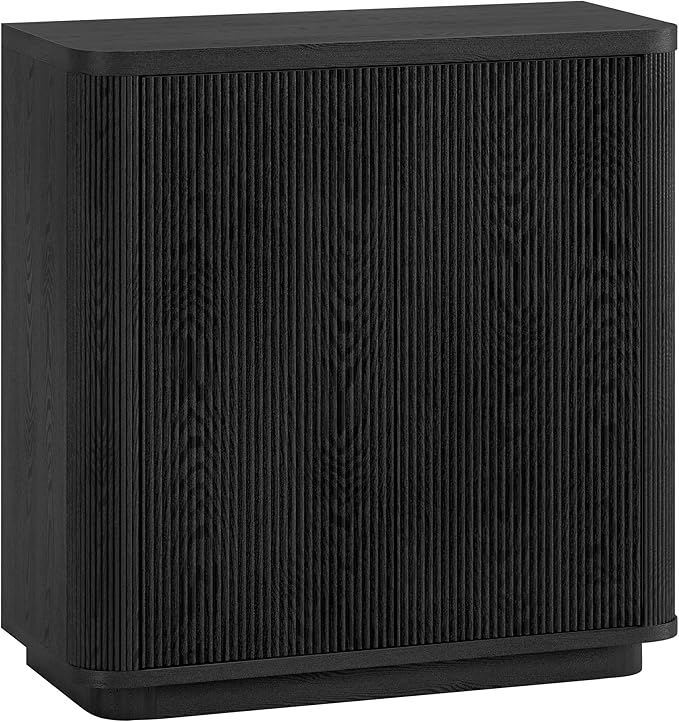 Henn&Hart 32" Wide Rectangular Accent Cabinet in Natural Black, by HennHart