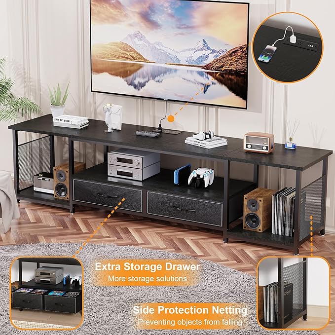 TV Stand with Drawers and Power Outlets - Image 3