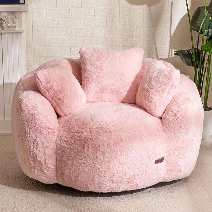 MAXYOYO Bean Bag Chair with 3 Pillows, Oversized Floral Shaped Bean Bag Sofa by MAXYOYO