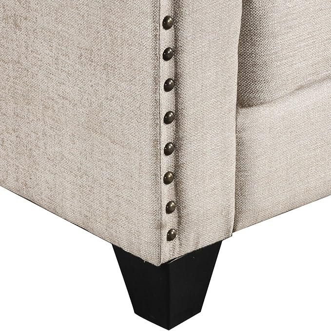3 Pieses Living Room Sofa Sets Linen Blend Button Tufted Retro Sofa&Couch - Image 7