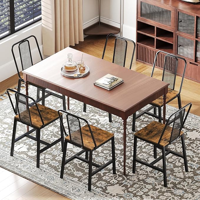 Dining Chairs Set of 6, Wooden Kitchen Chairs, Farmhouse Dining Chairs - Image 9