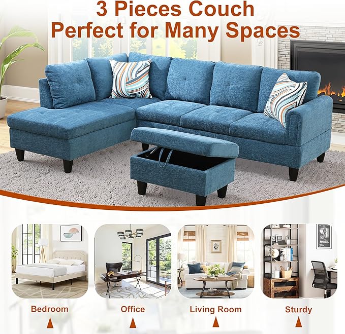 Osparple L Shaped Couch Sectional Couches - Image 7