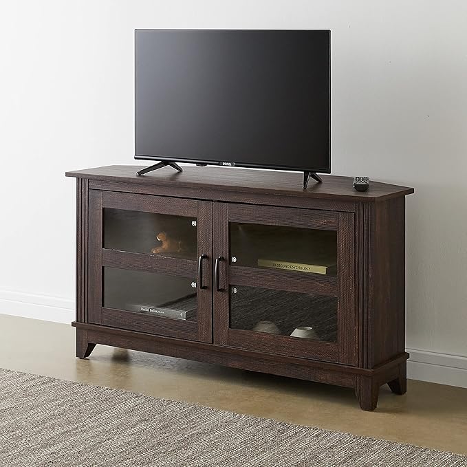 ROCKPOINT Modern Farmhouse 44inch Corner Universal TV Stand Living Room Storage - Image 6