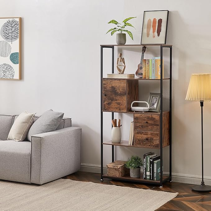 VECELO 5-Tier Bookshelf, Bookcase - Image 5