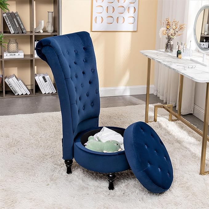 Container Furniture Direct Royal High-Back Velvet Accent Chair - Image 6