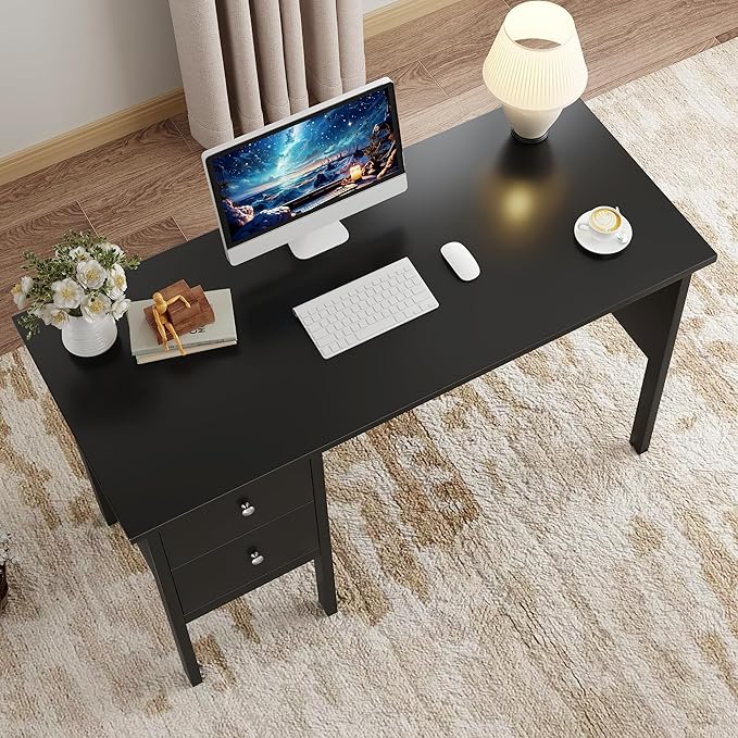 BHG Computer Desk with Drawers, Modern White Home Office Desk with Storage - Image 4