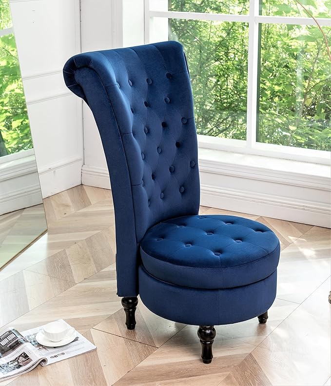 Container Furniture Direct Royal High-Back Velvet Accent Chair - Image 10