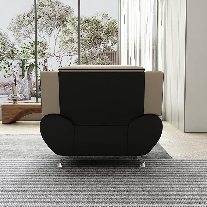 Container Furniture Direct Michael Modern Faux Leather Upholstered Stainless - Image 15
