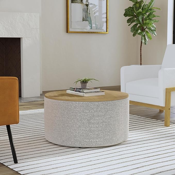 HomePop Modern Fabric Storage Ottoman - Image 2