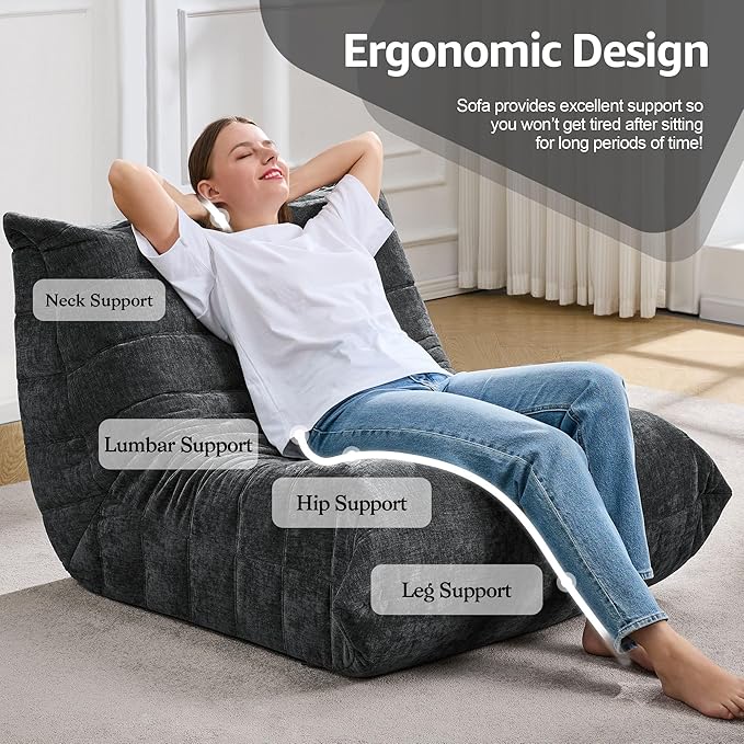 Bean Bag Chairs for Adults Giant Bean Bag Chair Memory Foam BeanBag Chair Big - Image 5