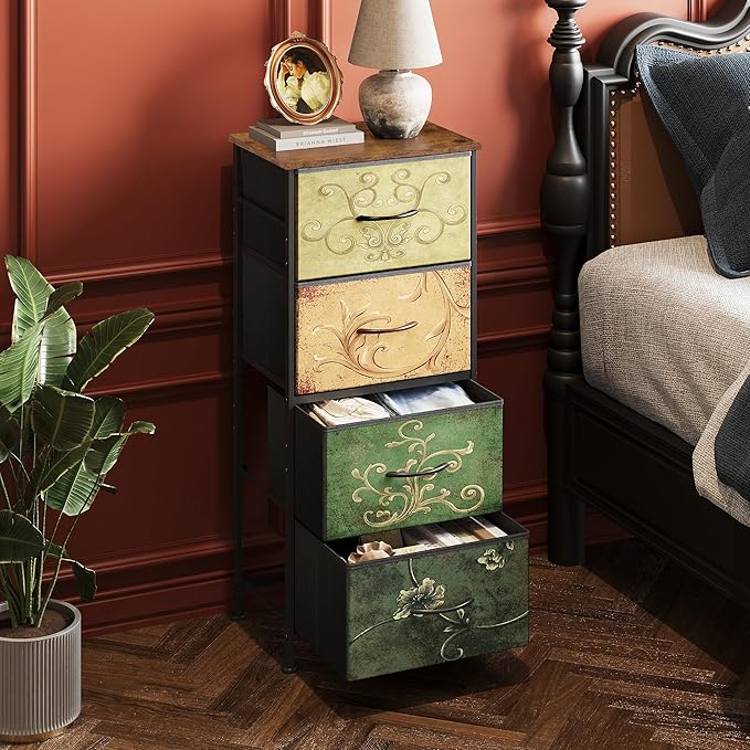 WLIVE Dresser with 4 Drawers, Storage Tower, Organizer Unit, Fabric Dresser - Image 7