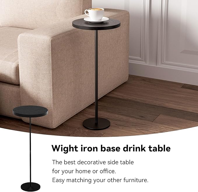 Small Side Table, Metal Round Drink Table, Desktop Diameter 9.99“ - Image 4