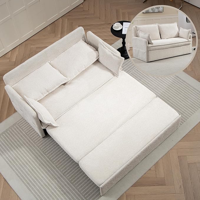 Furnimart 59.5" Queen Size Pull Out Sofa Bed, 3 in 1 Convertible Sleeper Bed by FurnimartFurniture