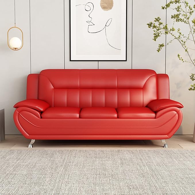 Container Furniture Direct Michael Modern Faux Leather Upholstered Stainless - Image 8