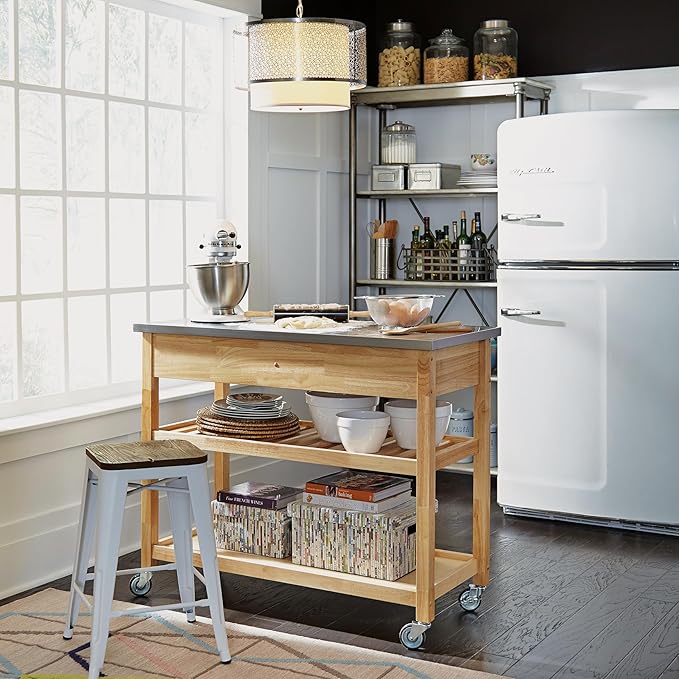 homestyles General Line Brown Kitchen Cart - Image 5