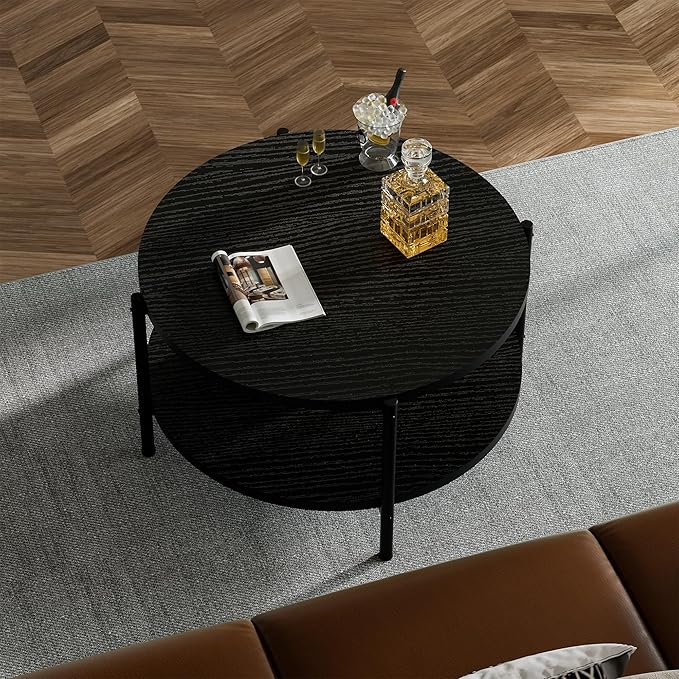 Round Coffee Table, 27.6" Circle Coffee Table - Image 7