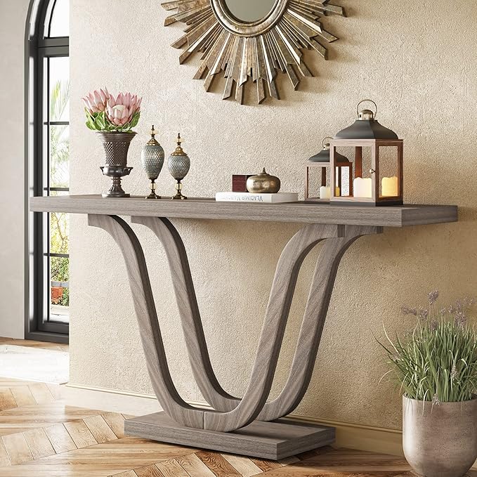 Tribesigns Farmhouse Console Table, 55 Inch Wood Sofa Table Entryway Table - Image 4