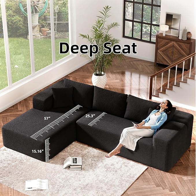 Cloud Sectional Couch, 104”L-Shape Oversized Sofa - Image 5
