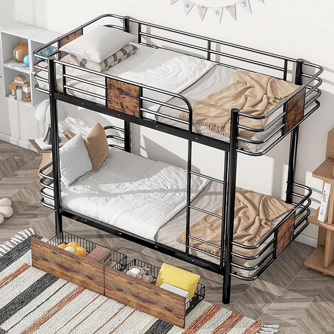 Twin XL Over Twin XL Metal Bunk Bed - Image 4