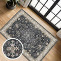 Black Washable Entry Rug, 2x3 Small Rugs by HazoHaus