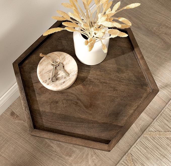 Kate and Laurel Kashvi Modern Side Table 17 x 15 x 20; Graywash; Decorative - Image 8