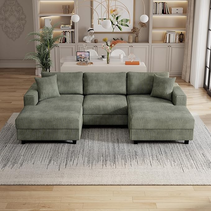 99" Symmetrical U Shaped Reversible Modular Sectional Sofa, Convertible Sofa - Image 2
