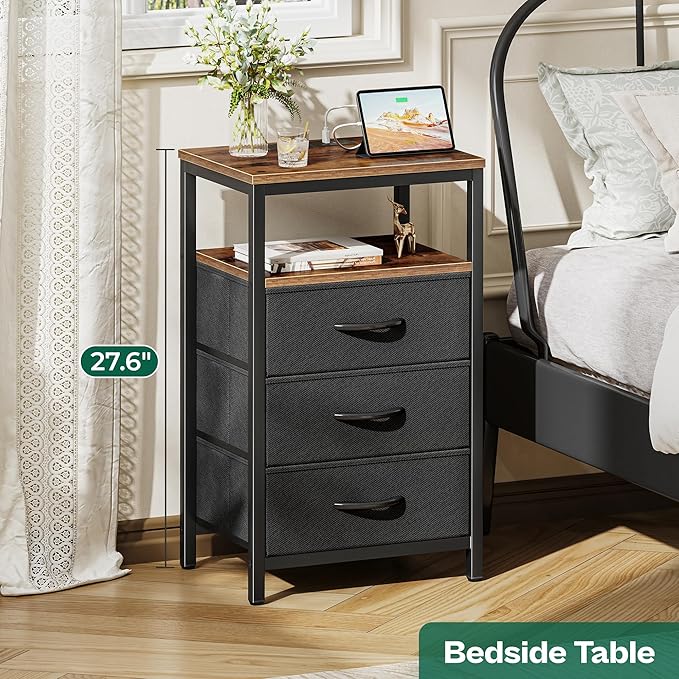 Huuger Nightstands Set of 2, 27.6 Inch End Tables - Image 4