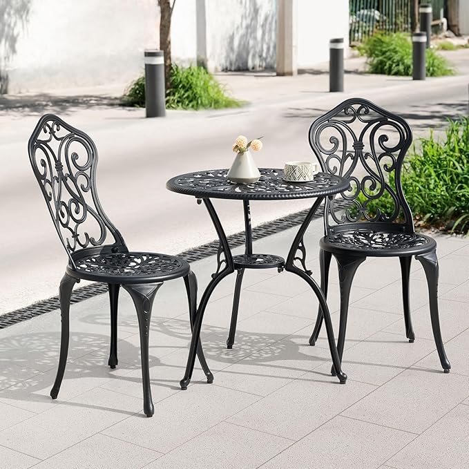 NUU GARDEN 3 Pieces Patio Bistro Set, Round Table - Image 2