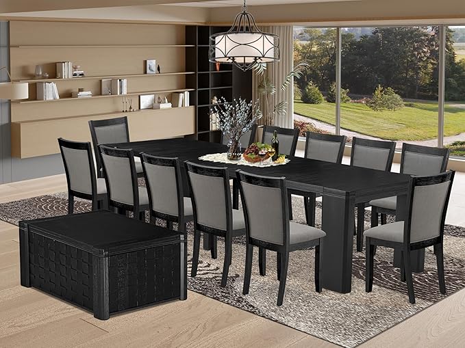 X12MZ-0C6-50 - 14-Pc Dining Room Table Set a Rectangular Table by LuxebyEastWestFurniture