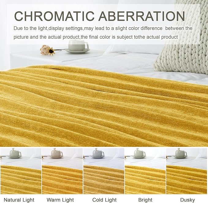 Chenille Throw Blanket for Couch 50"X 60", Soft Cozy Throws - Image 6