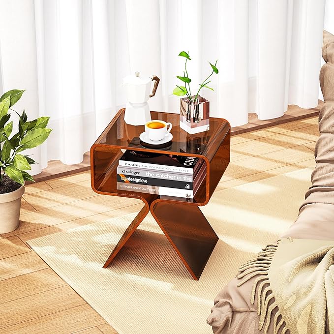 Acrylic Nightstand Side Table Modern Design Clear Home Decor Display End Table - Image 5