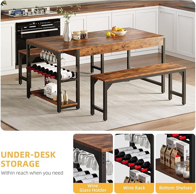 DWVO 3-Pieces Dining Room Table Set - Image 3