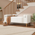 Merax Boucle Upholstered Storage Ottoman Bench 50.8" End of Bed Bench by Merax