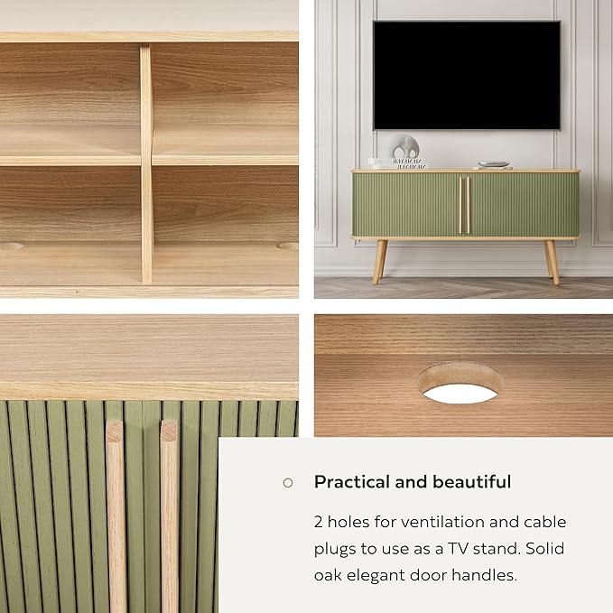 WERMO 53'' Green Cabinet with Doors and Shelves - Image 5