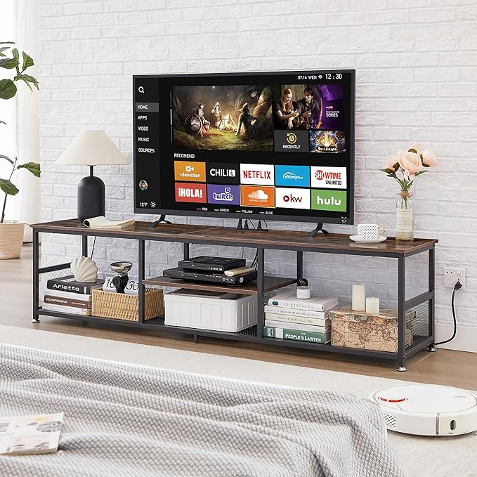 VECELO TV Stand with Power Outlets - Image 9