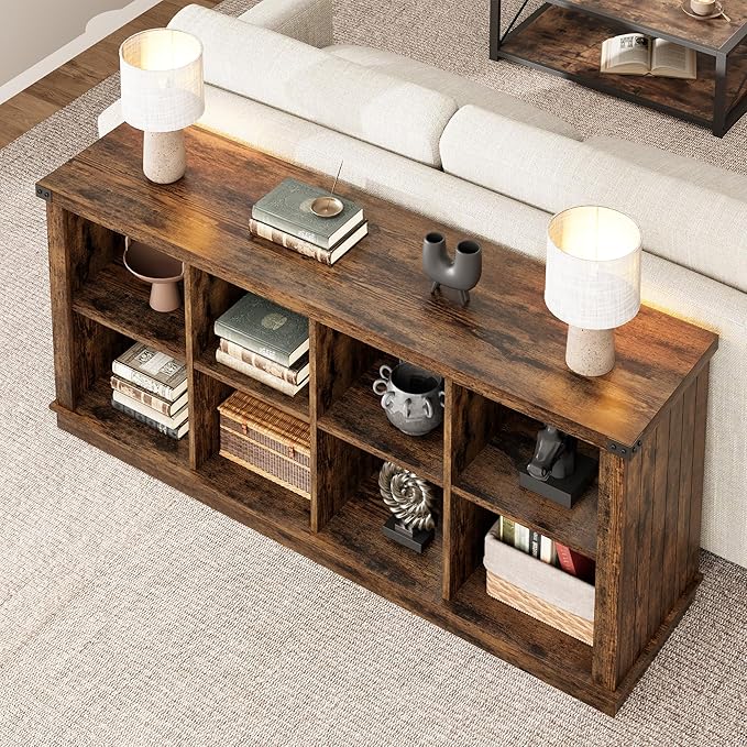 GarveeHome 8 Cube Storage Organizer Bookshelf, 3 Tier Farmhouse Horizontal - Image 4