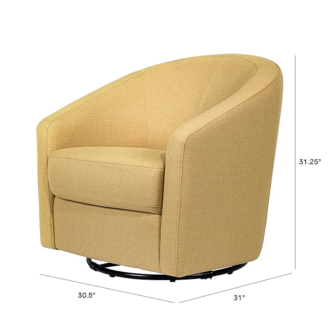 babyletto Madison Swivel Glider in Performance Dijon Eco-Twill, Water Repellent - Image 3