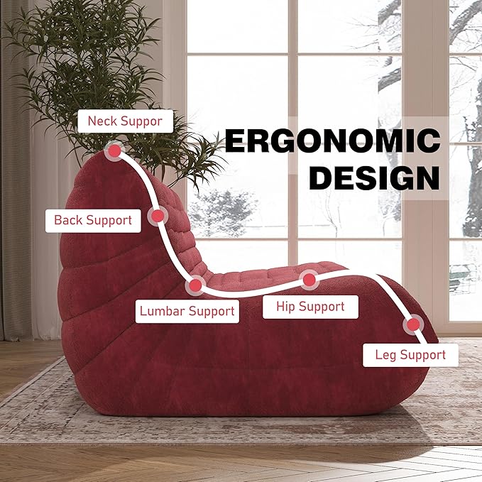 Big Bean Bag Chairs for Adults, 3 Seater Large Bean Bag Sofa, Fireside Chair - Image 5