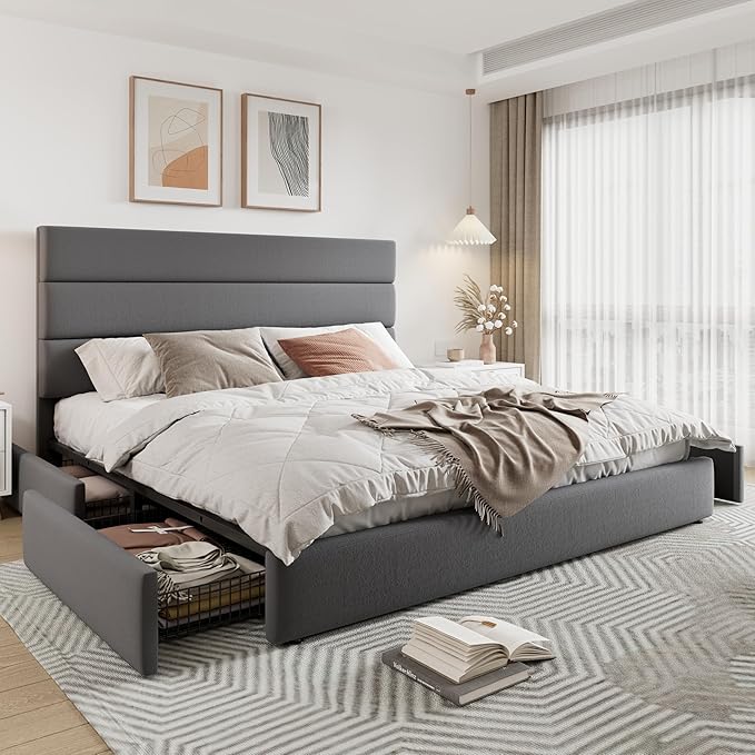 Allewie Modern King Size Platform Bed Frame - Image 9